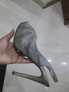 Price Dropped Beautiful Party Wear Silver High Hee