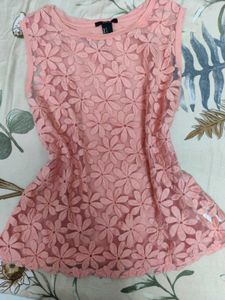 Forever 21 Pink Floral Sheer Tank