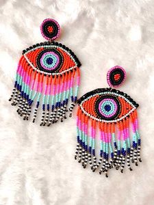 EVIL EYE BEADED EARRINGS 🧡