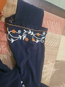 Embroidered Navy Blue Kurta and tunic top