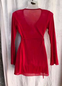 Chic Red Wrap Dress