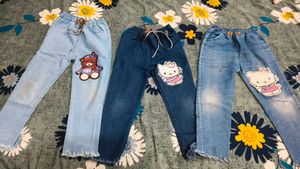 Cute Hello Kitty & Teddy Jeans (Set of 3)