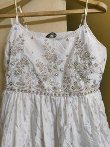Elegant Embroidered White Dress