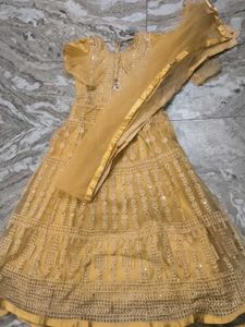 Elegant Yellow Anarkali Gown