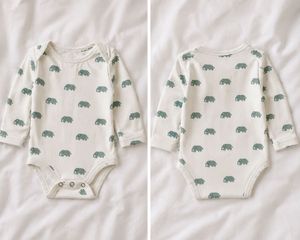 Adorable Elephant Print Baby Bodysuit