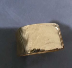 Chic Brushed Gold Hinged Cuff Bangle