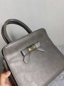 Chanel Style Gray Top Handle Bag
