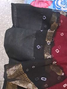 Elegant Maroon Saree with Black Border
