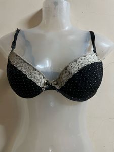Black &amp; White Polka Dot Bra Adjustable Strips