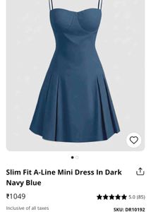 Navy Blue A-Line Mini Dress