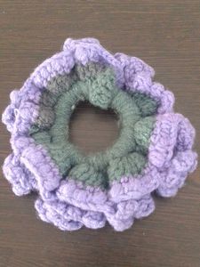 Handmade Crochet Flower Scrunchie