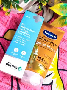 The Derma Co Face Wash &amp; Vaseline Sunscreen