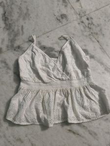 White Beautiful Korean Top