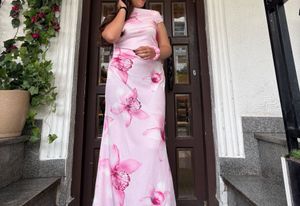 Light Pink Floral Maxi Dress