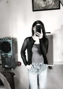 See-through knitted cardigan