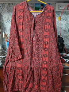 Red grey warm kurti