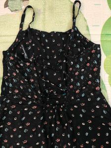 Women Fit And Flare Black Knee Length Dress