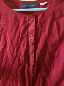 Red Sleeveless Ethnic Blouse