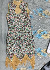 Women Sequin Fringe Party Dress