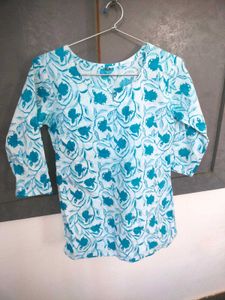 Blue 💙 And White Kurta Top 🎉
