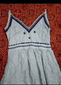 Blue Striped Maxi Dress