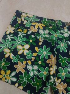 Floral Print Denim Shorts