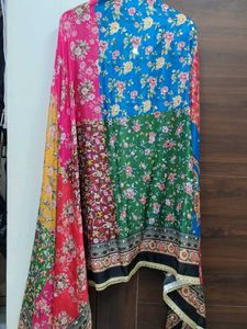 Colorful Floral Pakistani Dupatta
