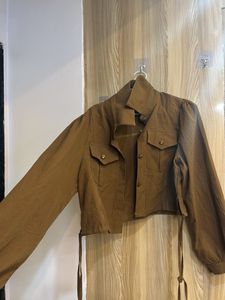 Brown Cropped Jacket