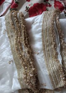 Embroidered embelished bollywood tissue pure silk