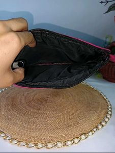 Embroidered Pink Hand Purse