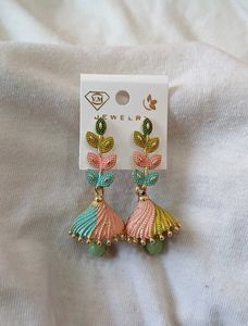 🩷Multicolor Pastel Meenakari Jhumka Earrings💚