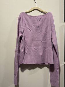 Purple Cropped Zip-Up Top