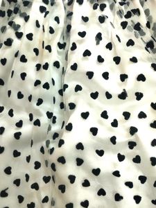 Navy-Blue and White Net Party Wear Frock