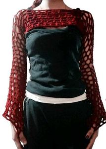 Red Crochet Bolero Shrug