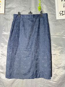 Elegant Blue Textured Skirt