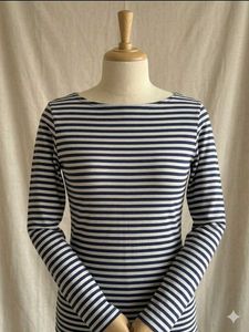 Classic Blue and White Striped Full Sleeve Tee Top
