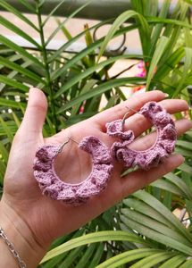 Handmade Crochet Hoop Earrings