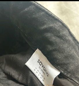 Washed Black Wide Leg Jeans