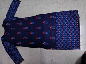 Navy Blue Floral Printed Kurta Set 🌺