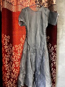 Grey Embroidered Kurti Set