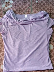 Lavender Cowl Neck Top