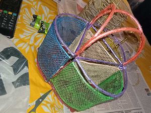 Colorful Woven Heart-Shaped Organizer Basket