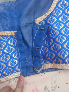 Elegant Royal Blue Embellished Blouse