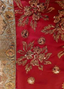 Brand New Dark Brown Designer Saree with Golden Se