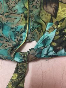 Green Floral Print Blouse