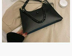 Chic Black Shoulder Bag with Chain
