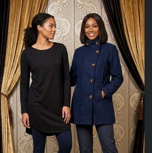 combo of winter dress and coat