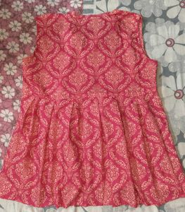 💖 Vibrant Pink Printed Sleeveless Kurta 💖