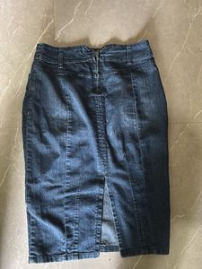y2k Vintage Wash Denim Pencil Skirt