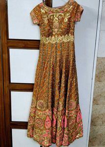 Festive Orange &amp; Gold Embroidered Lehenga Choli